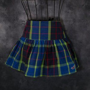Mini skirt-Hollister, blue-green-red plaid - size 3